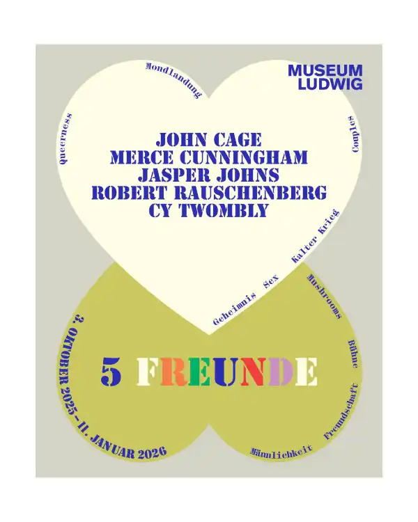 Plakat zur Kunsausstellung im Museum Ludwig Köln, Pop Art 5 Freunde