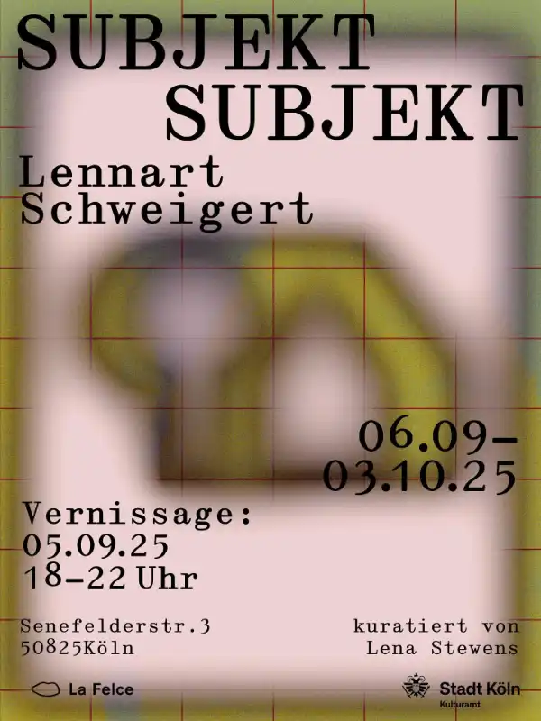 Vernissage und Ausstellung im Off-Space Ehrenfeld La Felce mit Lennart Schweigert.