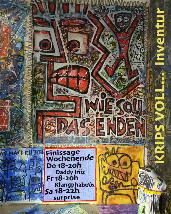 Vernissage und Ausstellung mit Malereien von Krips Vollinventur, Kolbhalle Köln-Ehrenfeld