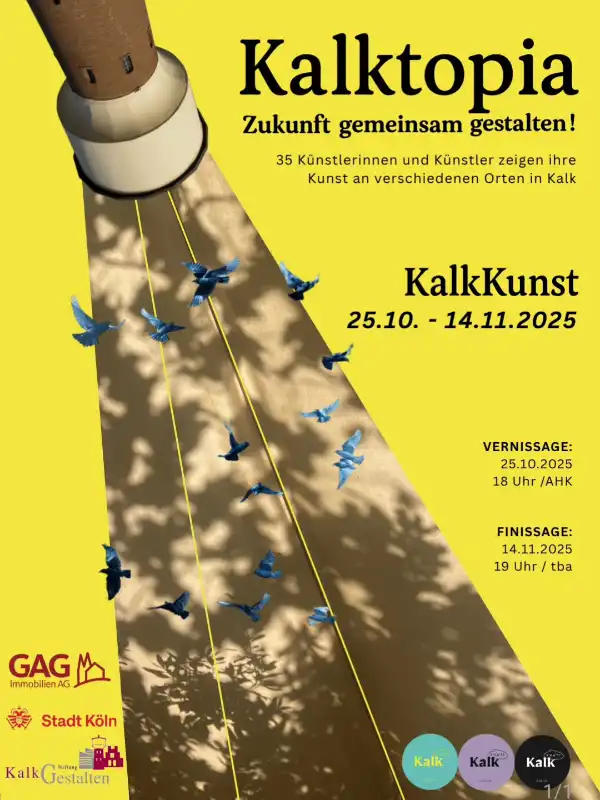 Flyer zur Kalktopia, Kunstfestival Köln Kalk