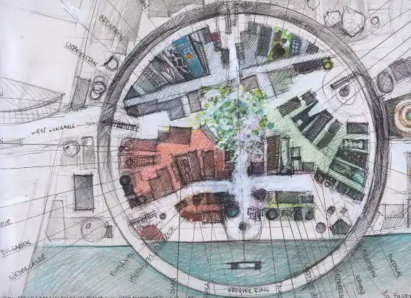 Zeichnung zur Expo von Thomas Schriefers