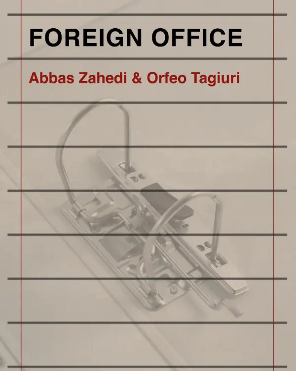 Vernissage- und Ausstellungsflyer von Abbas Zahedi & Orfeo Tagiuri zur Performance & Installation Labor Eberplatz