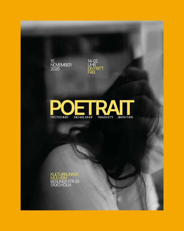 Flyer zur Fotografieausstellung mit Poesielesung