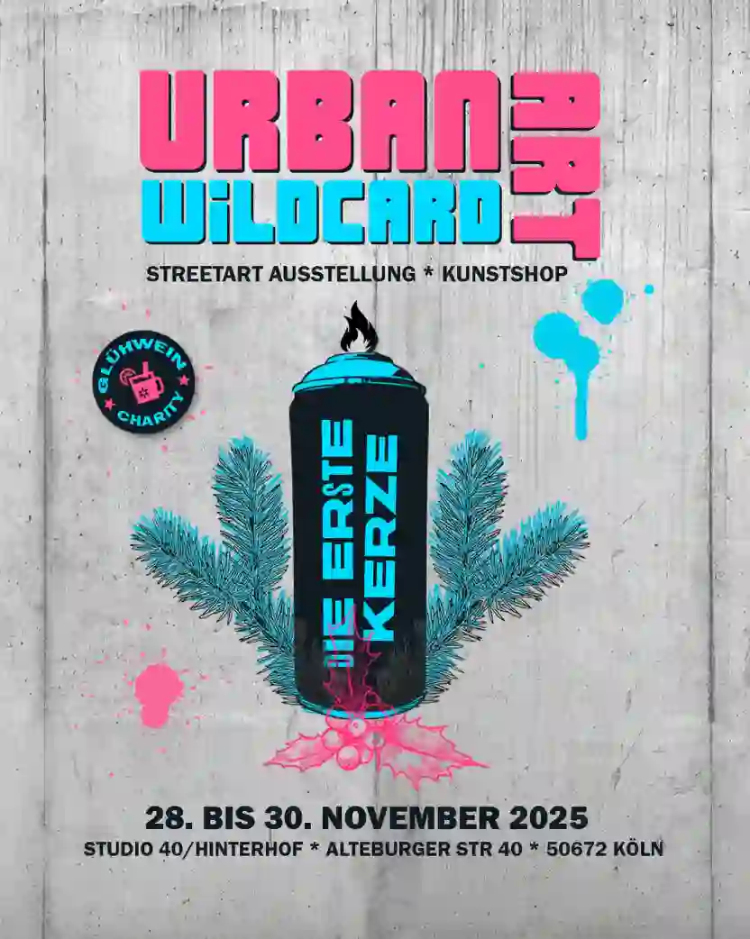 Flyer zur Ausstellung, Vernissage und Stickertauschbörse Köln