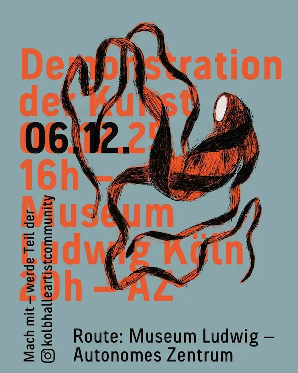 Plakat für die Demonstration der Kunst