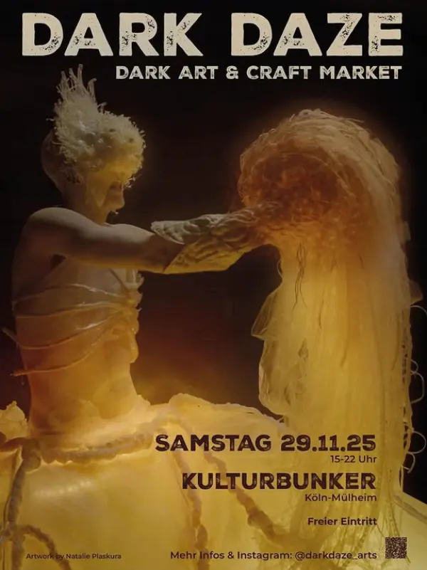 Flyer für den Dark Daze Art & Craft Market im Kulturbunker Köln Mülheim