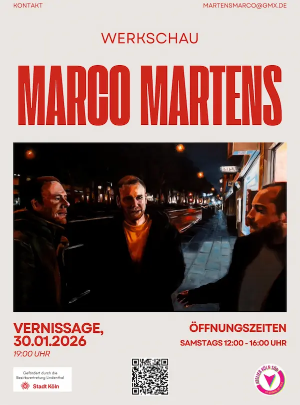 Vernissage und Ausstellung von Marco Martens in Köln Atelierhaus Süd