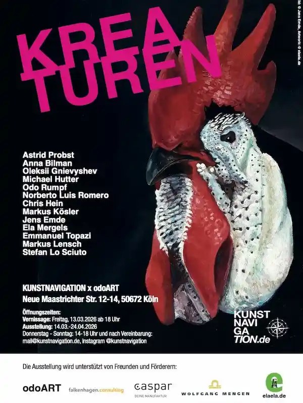 Einladung zur Kunstausstellung mit Vernissage in Köln