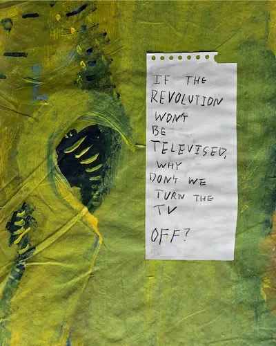 Einladung zur Ausstellung "If the Revolution wont’t be televised, why don’t we turn the Tv Off?" in Köln
