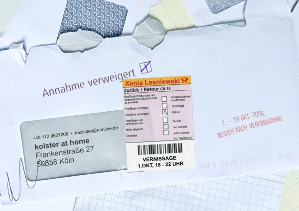 Einladung zur Ausstellung Annahme verweigert von Xenia Lesniewski in Köln