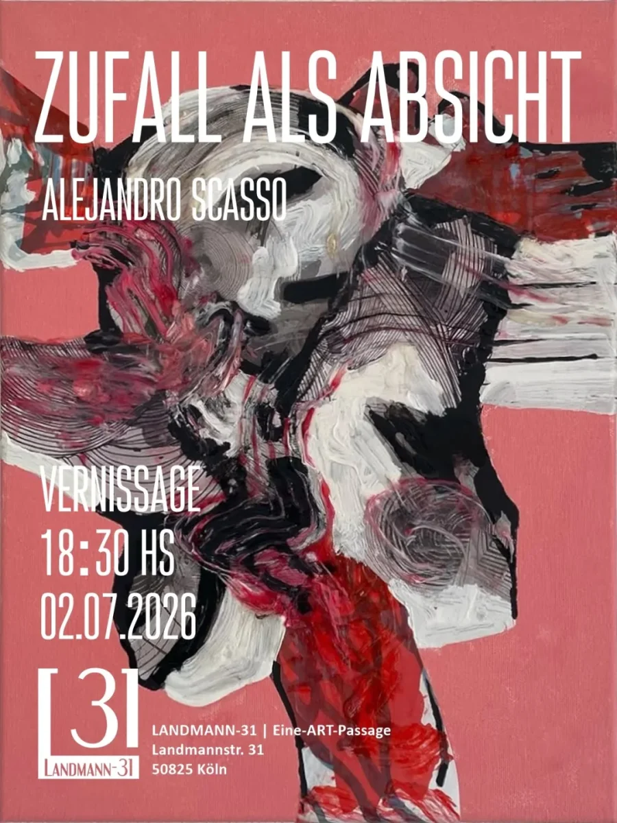 Einladung zur Ausstellung von Alejandro Scasso, in Köln