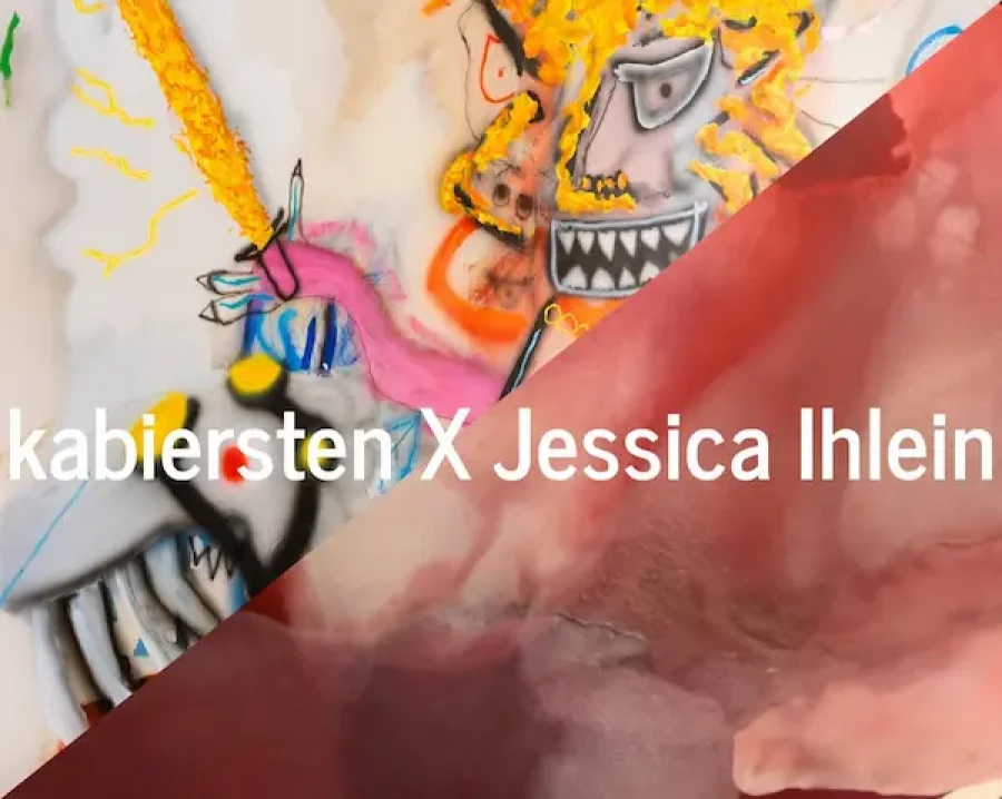 Einladung zur Ausstellung "Im Juli zeigt die Galerie eine Ausstellung von zwei jungen Kölner Positionen, die auf den ersten Blick sehr unterschiedlich arbeiten, wenngleich sie ein farbintensiver Ansatz eint." in Köln