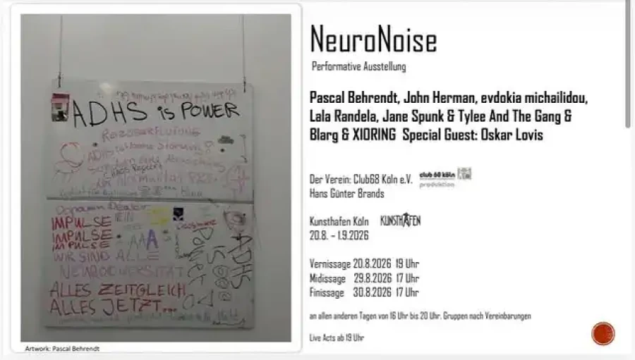 Einladung zur Performativen Ausstellung  NeuroNoise in Köln